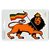 LION OF JUDAH WITH RASTA FLAG WINDOW STICKER