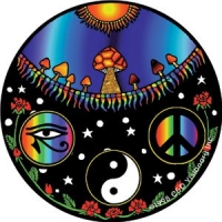 Mushroom Peace Yin Yang Evil Eye Sticker