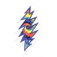 GRATEFUL DEAD TYE DYE LIGHTNING BOLT WINDOW STICKER