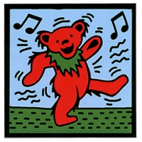 Grateful Dead Dancing Bear Music Notes Movin' Sticker
