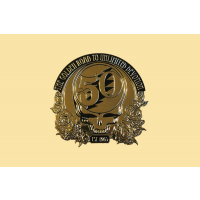 Grateful Dead Steal Your Face 50th Anniversary Lg Gold-Tone Metal Sticker
