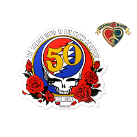 Grateful Dead 50th Anniversary Steal Your Face Red White Blue Sticker