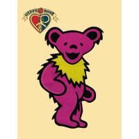 PINK GLITTER GD BEAR STICKER