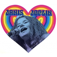 Janis Joplin Heart Rainbow Sticker