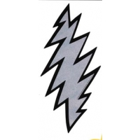 Silver Lighting Bolt Sticker