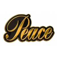 Peace In Script Metal Sticker