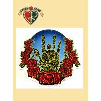JERRY HAND WITH ROSES STICKER
