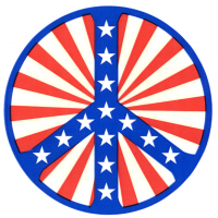 Stars And Stripe Circle Peace Sticker