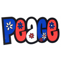 Peace W/Flowers Sticker