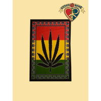 Jamaican Red Printed Cotton Wall Hanging