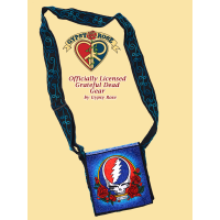 Good Ol' Grateful Dead Steal Your Face Roses Hand Embroidered Messenger Bag