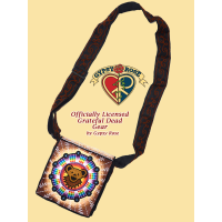 Grateful Dead Dancing Bear Face Mandala Hand Embroidered Messenger Bag