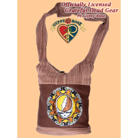 Grateful Dead Steal Your Face Tribal Mandala Hand Embroidered Cotton And Gheri Shoulder Bag