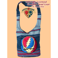 Grateful Dead Steal Your Face Hand Embroidered Shyama Peddler Bag