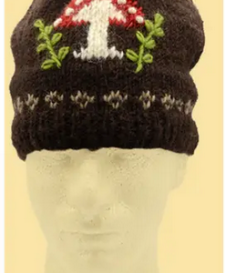 Mushroom Forest Wool Knitted Beanie Hat