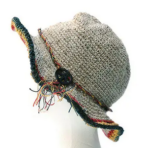 Rasta Hemp Peace Tour Hat with Peace Button