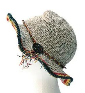 Rasta Hemp Peace Tour Hat with Peace Button