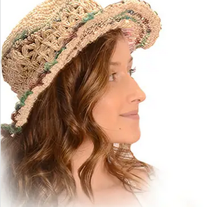 Tropic Traveler Hemp and Cotton Crochet Brim Hat